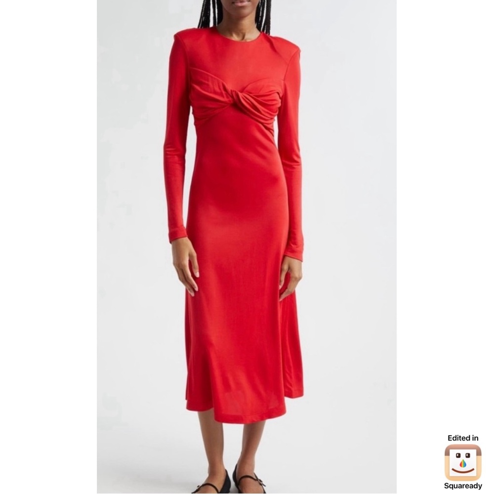 +NEW Farm Rio Red Twisted Cup Midi Dress - Color Red Sz Medium